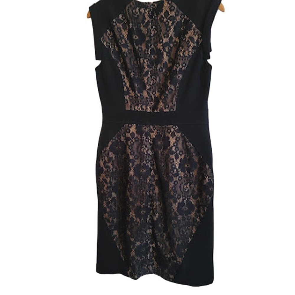 Adrianna Papell- Navy blue lace dress- size 8 - Picture 5 of 9